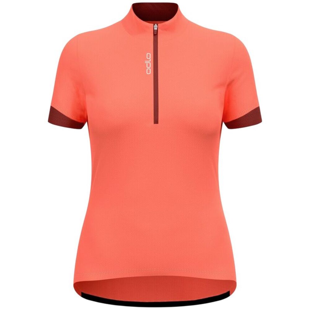 Odlo Womens/Ladies Colour Block Regular Cycling Jersey / Coral